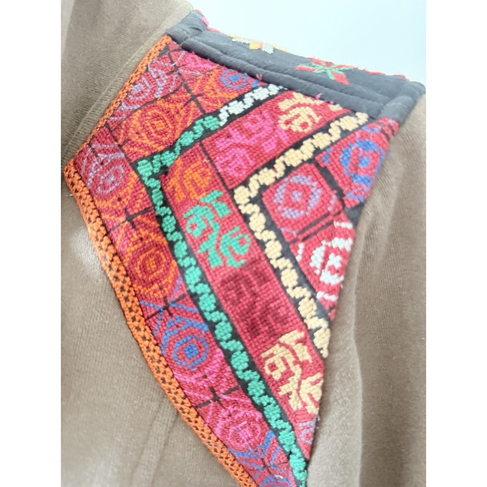 Ecote Women's L Embroidered Southwest Moto Zip Jacket Brown - Picture 10 of 16